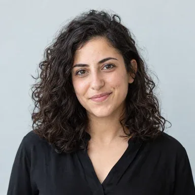 AI-generated portrait of fictional persona Maya Avivi, AI Search Strategist