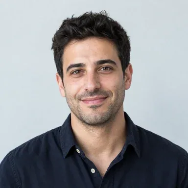 AI-generated portrait of fictional persona Alon Ben-Ami, Data & Insights Analyst